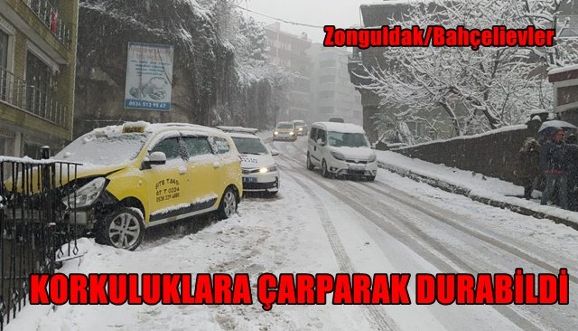 TİCARİ TAKSİ PARMAKLIKLARA ÇARPARAK DURABİLDİ