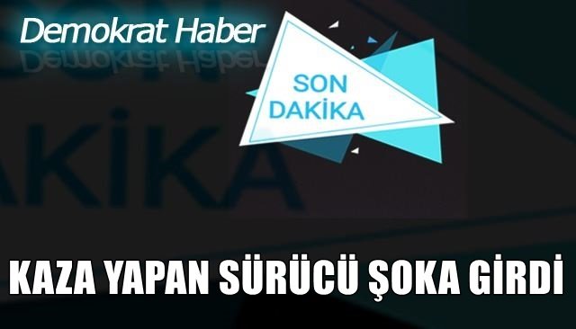 KAZA YAPAN SÜRÜCÜ ŞOKA GİRDİ