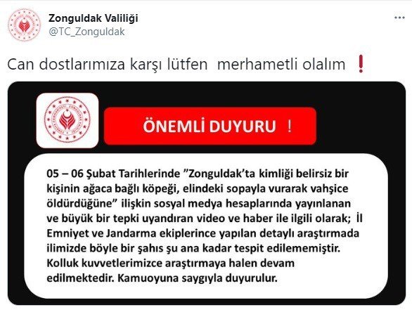  Valilikten köpeğe işkence görüntülerine ilişkin açıklama  - 3