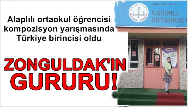 Alaplılı ortaokul öğrencisi kompozisyon yarışmasında Türkiye birincisi oldu