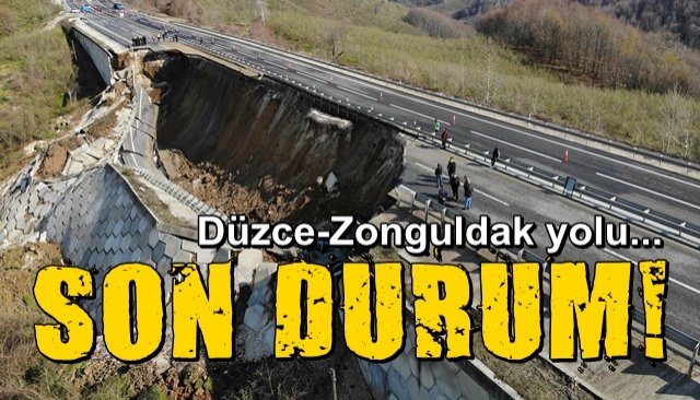 Düzce Zonguldak yolu çöktü