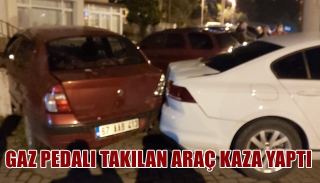 GAZ PEDALI TAKILAN ARAÇ KAZA YAPTI