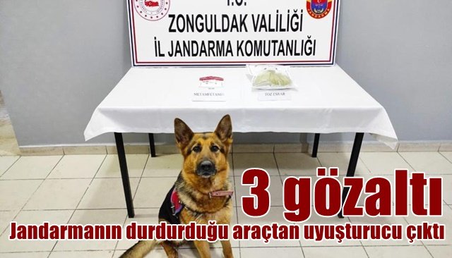  Jandarmanın durdurduğu araçtan uyuşturucu çıktı: 3 gözaltı