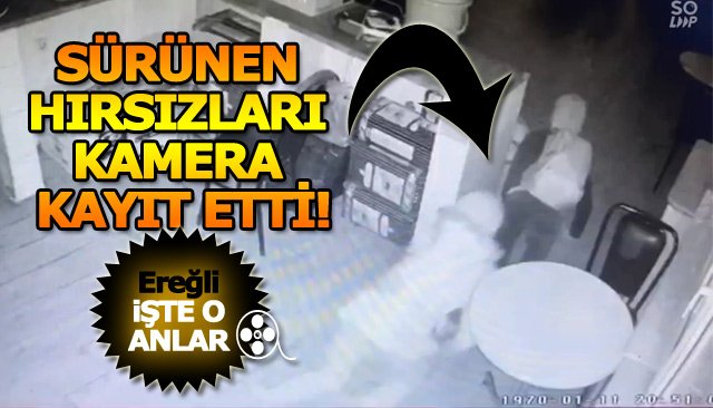 SÜRÜNEN HIRSIZLARI KAMERA KAYIT ETTİ!