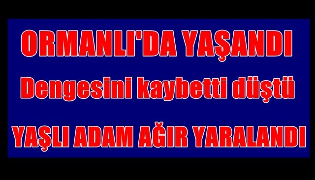 YÜKSEKTEN DÜŞEN YAŞLI ADAM AĞIR YARALANDI