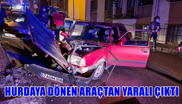 HURDAYA DÖNEN ARAÇTAN YARALI ÇIKTI