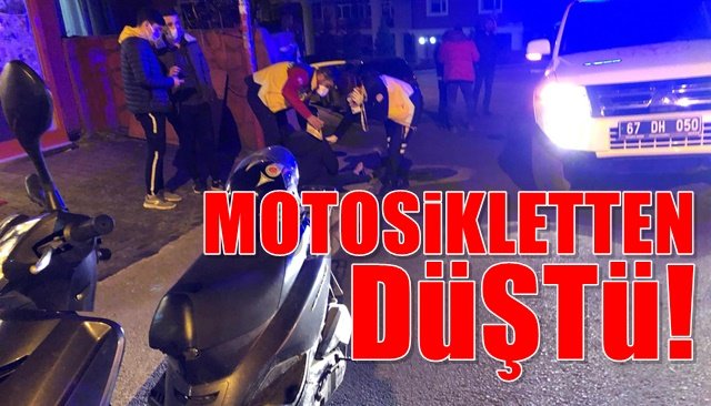 Motosikletten düştü