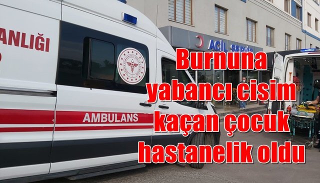 Burnuna yabancı cisim kaçan çocuk hastanelik oldu