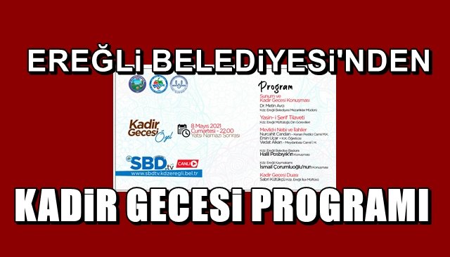 KADİR GECESİ İÇİN ÖZEL PROGRAM