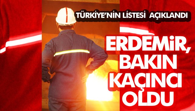    TÜRKİYE’NİN LİSTESİ AÇIKLANDI; ERDEMİR BAKIN KAÇINCI OLDU