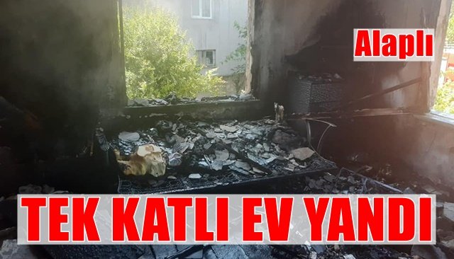 Alaplı’da elektrik kontağından yangın çıktı