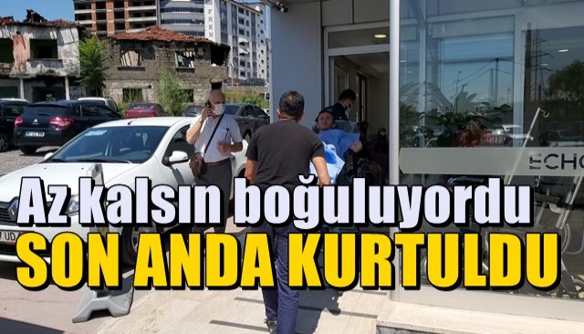 Boğulma tehlikesi geçiren genç son anda kurtartıldı