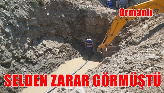 Selde zarar gören su hatları yenileniyor