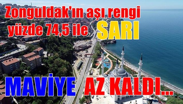 Zonguldak´ın aşı rengi yüzde 74,5 SARI kategride