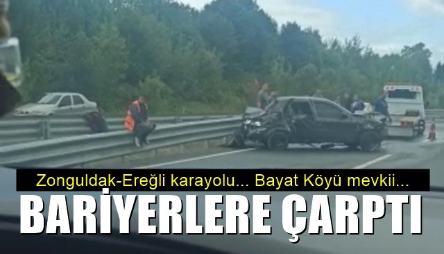 Bariyerlere çarptı... 