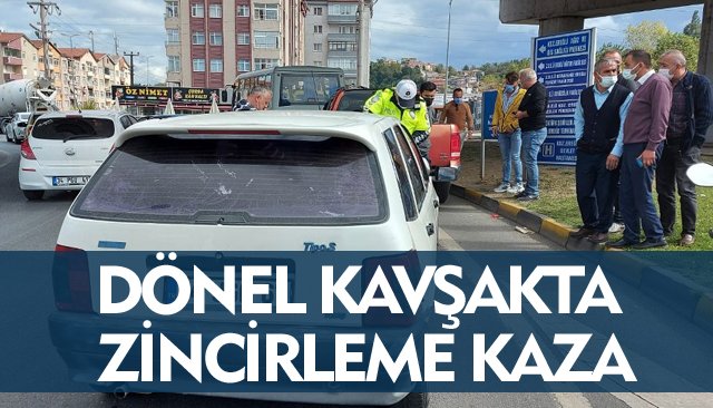 DÖNEL KAVŞAKTA ZİNCİRLEME KAZA