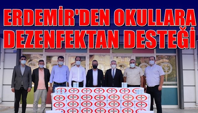 Erdemir’den okullara dezenfektan desteği