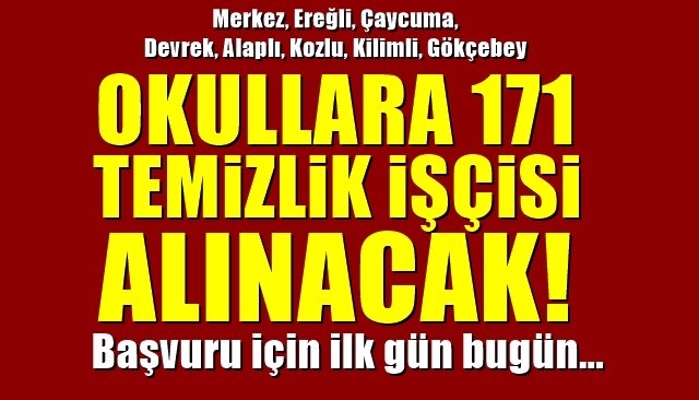 Okullara 171 temizlik görevlisi alınacak 