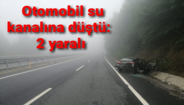  Otomobil su kanalına düştü: 2 yaralı