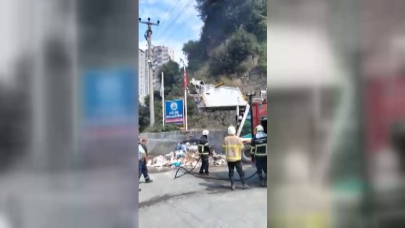 SEYİR HALİNDEKİ ÇÖP KAMYONU YANDI - 7