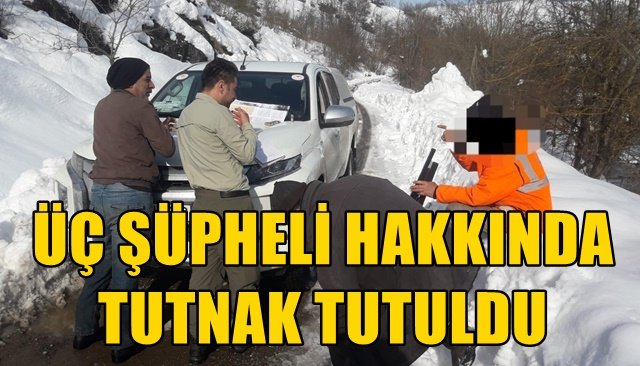 Avcılık belgesi bulunmayan üç şüpheliye tutanak tutuldu