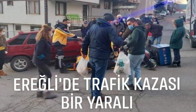 EREĞLİ´DE TRAFİK KAZASI  BİR YARALI