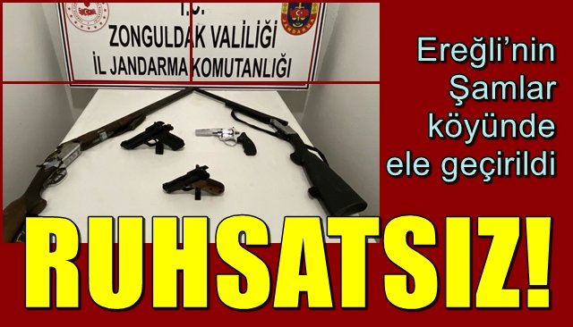 Ereğli’nin Şamlar köyünde ele geçirildi… RUHSATSIZ!