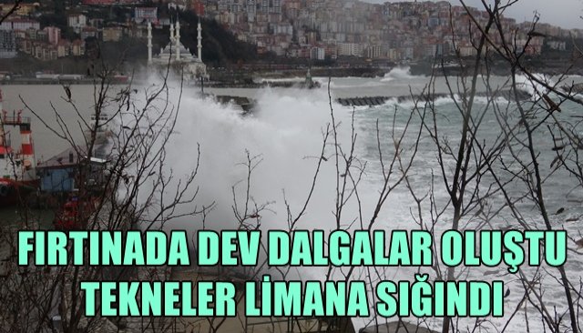 FIRTINADA DEV DALGALAR OLUŞTU... TEKNELER LİMANA SIĞINDI