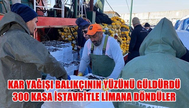 KAR YAĞIŞI BALIKÇININ YÜZÜNÜ GÜLDÜRDÜ