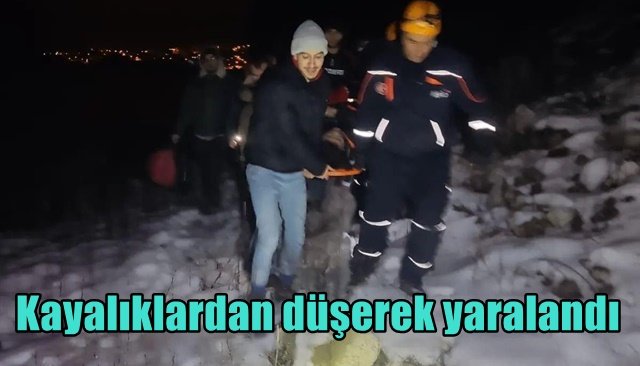 Kayalıklardan düşerek yaralandı