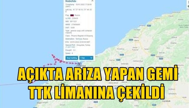 RUSYA´YA GİDEN GEMİ AÇIKTA ARIZA YAPTI