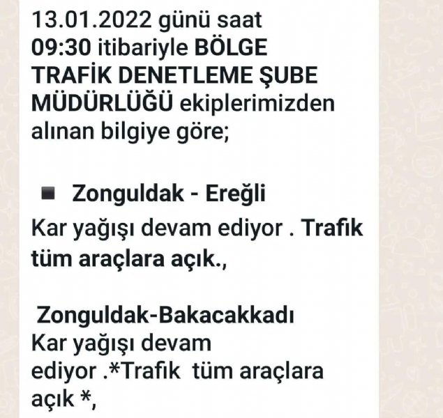 ZONGULDAK’TA KAPALI ŞEHİRLERARASI YOL YOK - 2