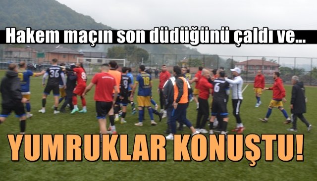 Hakem maçın son düdüğünü çaldı ve… YUMRUKLAR KONUŞTU