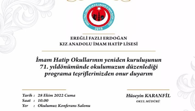 İMAM HATİP OKULLARININ 71’NCİ YIL DÖNÜMÜ