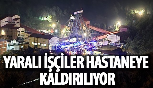 YARALI İŞÇİLER HASTANEYE KALDIRILIYOR