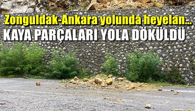 Zonguldak-Ankara yolunda heyelan… KAYA PARÇALARI YOLA DÖKÜLDÜ 