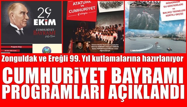 Zonguldak ve Ereğli 99. Yıl kutlamalarına hazırlanıyor… CUMHURİYET BAYRAMI PROGRAMLARI AÇIKLANDI