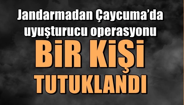 Jandarmadan Çaycuma’da uyuşturucu operasyonu… BİR KİŞİ TUTUKLANDI