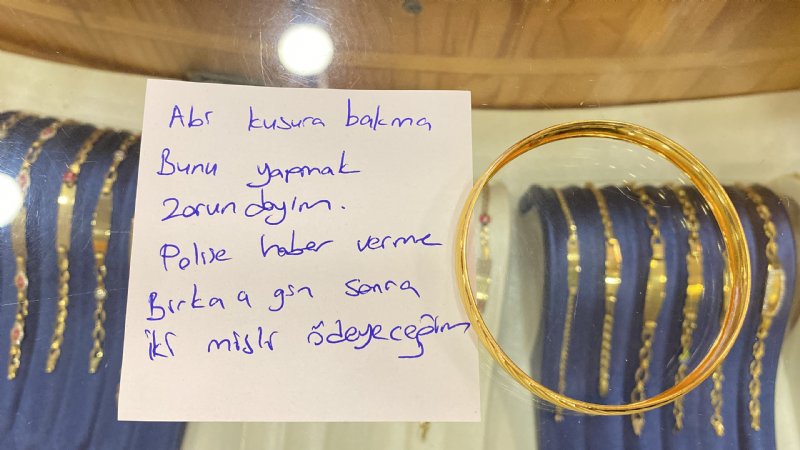 KUYUMCUYA NOT BIRAKIP BİLEZİK ÇALDI - 3