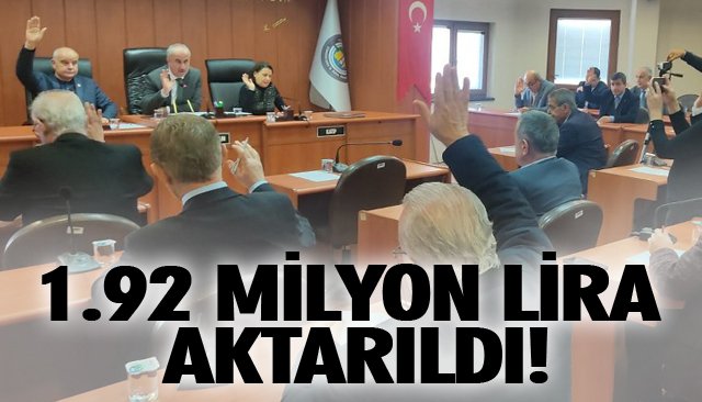 1.92 MİLYON LİRA AKTARILDI!