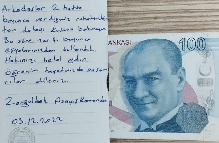 Askerler kullandıkları sabun, peçete ve şampuan için para bıraktılar; birer tane de not…  - 4