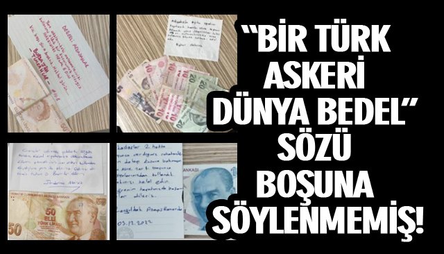 Askerler kullandıkları sabun, peçete ve şampuan için para bıraktılar; birer tane de not… 