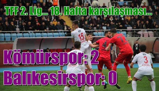 FF 2. Lig… 18. Hafta karşılaşması… Kömürspor: 2 - Balıkesirspor: 0
