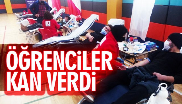 ÖĞRENCİLER KAN VERDİ