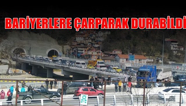 Bariyerlere çarparak durabildi