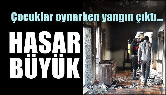 Çocuklar oynarken yangın çıktı…Hasar büyük...