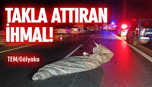 KAMYONDAN UÇAN BRANDAYA ÇARPAN ARAÇ TAKLA ATTI! 