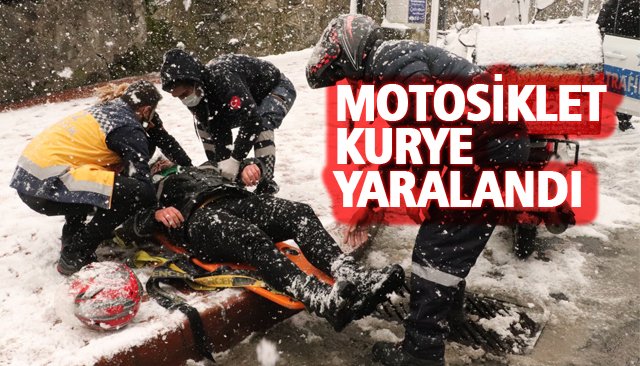 ´´KARLI YOLDA´´ MOTOSİKLET KAZASI!