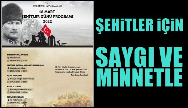 ŞEHİTLER İÇİN SAYGI VE MİNNETLE…