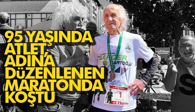 95 YAŞINDA ATLET, ADINA DÜZENLENEN MARATONDA KOŞTU 